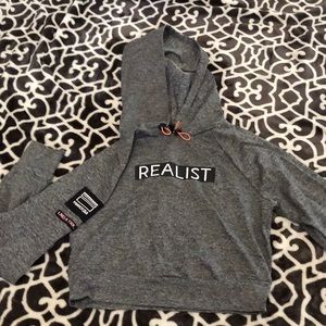 Forever 21 workout crop hoodie REALIST size small